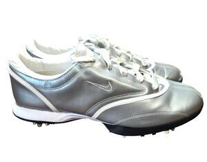 Nike Zoom Women's 10 Silver Athletic Tennis Shoes Cleats